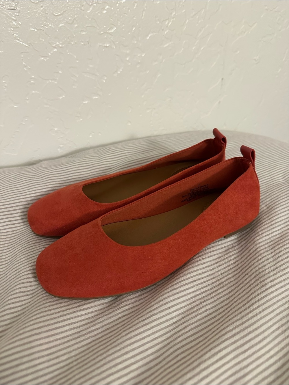 a new day Red Suede Slip-On Ballet Flats